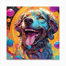 Dog With Bubbles Canvas Print