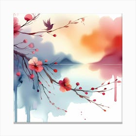 Cherry Blossoms Wallpaper Canvas Print