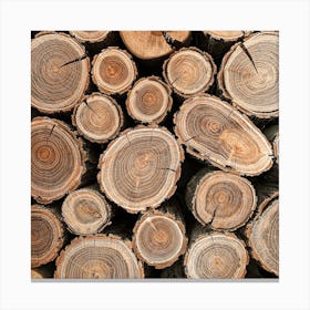 Log Tree Rings Square Canvas Print