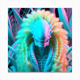 Alien Portrait Pastels 9 Canvas Print