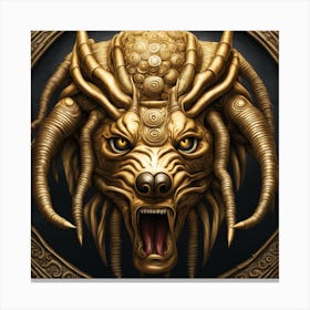 Golden Demon Head Canvas Print
