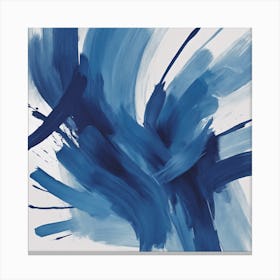 Blue Brush Strokes Abstract Art Print (2) Canvas Print
