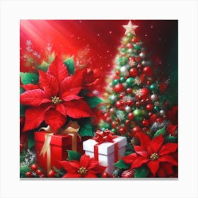 Christmas Poinsettia 1 Canvas Print