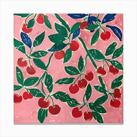 Summer Cherries Painting Matisse Style 5 Canvas Print