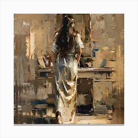 Woman In A Dress Canvas Print