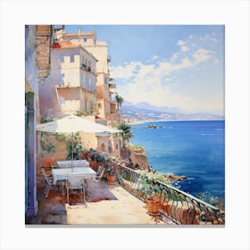Seaside Serendipity: Impressionist Elegance Canvas Print