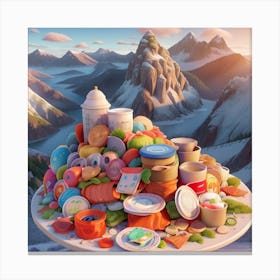 Mountain Of Food Canvas Print