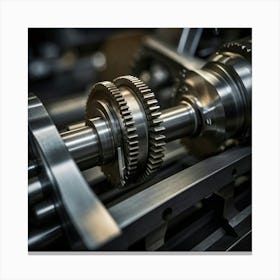 Close Up Of Gears In A Machine Canvas Print