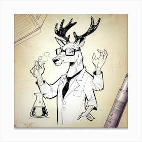 Deer Scientist Canvas Print