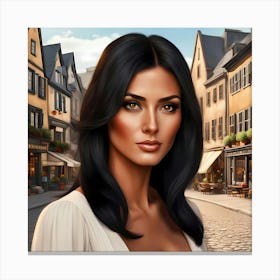Tanned beauty about town Canvas Print