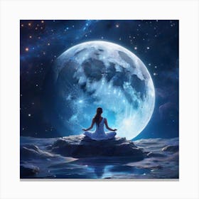 Meditation On The Moon Canvas Print