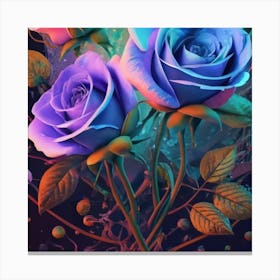 Abstract Painting Magical Organic Roses 1 Canvas Print