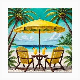 Two Chairs On The Beach 7 Canvas Print