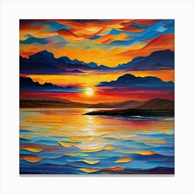 Sunset By Person 1 Canvas Print