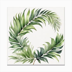 Green waves of palm leaf 6 Canvas Print