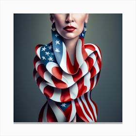 American Flag Portrait Canvas Print