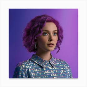 Woman With Purple Hair Canvas Print