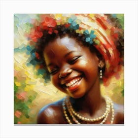 African Girl Smiling Canvas Print