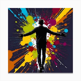 Man With Arms Outstretched Canvas Print