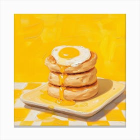 Muffin Stack Yellow Checkerboard 2 Canvas Print