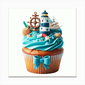 Cupcake With Lighthouse Canvas Print