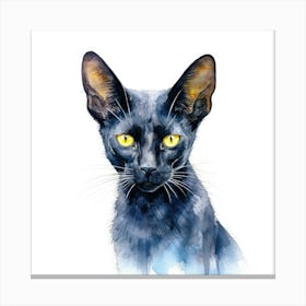 Black Oriental Cat Portrait 2 Canvas Print