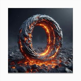 Metal letter O Canvas Print