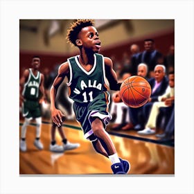 Basketball Player Dribbling 1 Canvas Print