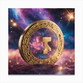 Tether Coin In Space Canvas Print