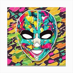 Vibrant Sticker Of A Camouflage Pattern Mask And Based On A Trend Setting Indie Game 1 Canvas Print
