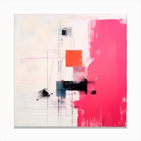 Burgundy Whispers: Abstract Bauhaus Poetry Canvas Print