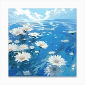 Daisies In The Water 2 Canvas Print