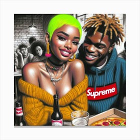 Supreme - Pizza Canvas Print