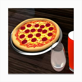 Pizza And Beer Canvas Print