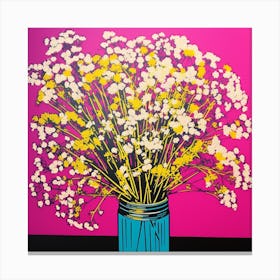 Gypsophila Babys Breath 2 Pop Art Illustration Square Canvas Print