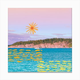 Summer Waves  Square Canvas Print