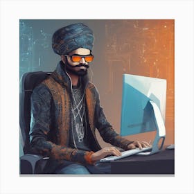 Indian AI Coder 1 Canvas Print