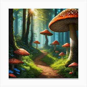 Mystical Mushroom Forest Canvas Print