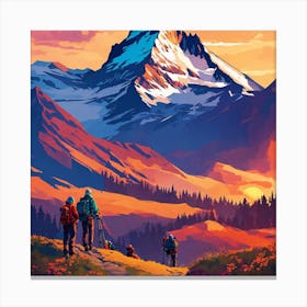 Hike In The Mountains Canvas Print