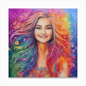 Alyssa Rainbow Girl 2 Canvas Print