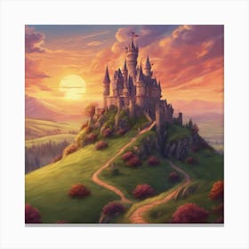 Castle At Sunset 1 Canvas Print