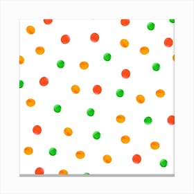 Dots Green Orange Canvas Print