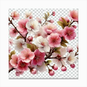 Cherry Blossoms Transparent Background Png Clipart Canvas Print