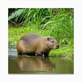 Capybara Rodent Largest South America Semi Aquatic Herbivore Social Cute Friendly Furry An (6) Canvas Print
