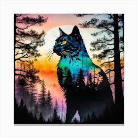 Cat In The Forest 2 Canvas Print