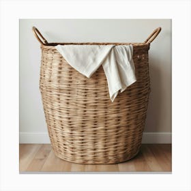 Large Wicker Laundry Basket Canvas Print