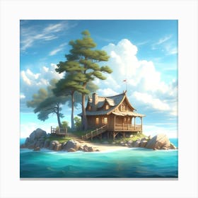 House On The Island 1 Canvas Print