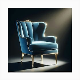 Blue Velvet Chair 1 Canvas Print