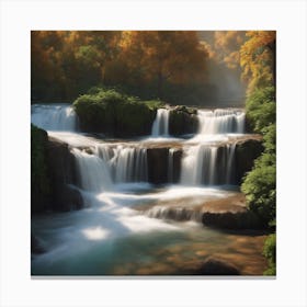 Waterfall - Waterfall Stock Videos & Royalty-Free Footage 4 Canvas Print