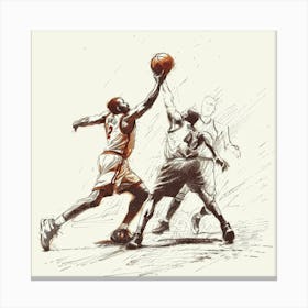 A Basketball Match Hand Drawn Sketch Illustratio 1718671009 2 Canvas Print